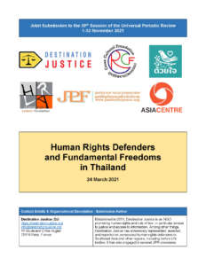 UPR Submission: Human Rights Defenders and Fundamental Freedoms in Thailand